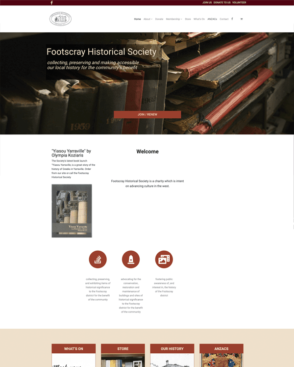 Footscray Historical Society & ANZAC website